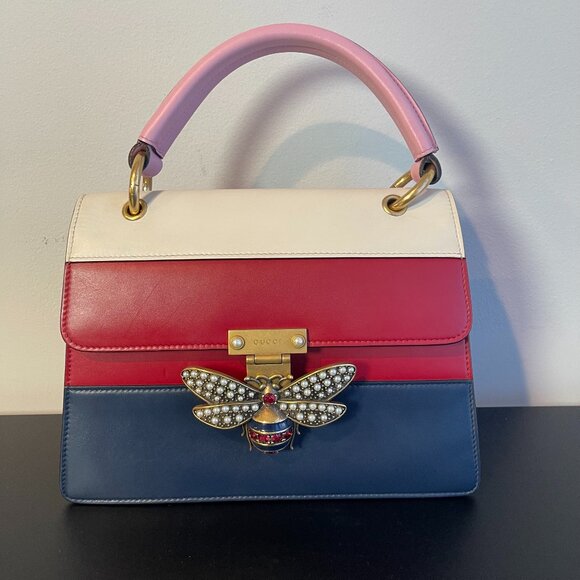 Gucci Queen Margaret Calfskin Multicolor Top Handle Shoulder Bag - Preowned - Picture 1 of 14
